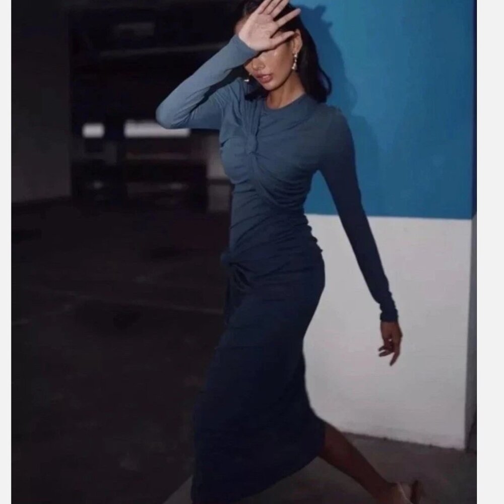 Zara long sleeve knotted dress - Picture 4 of 7